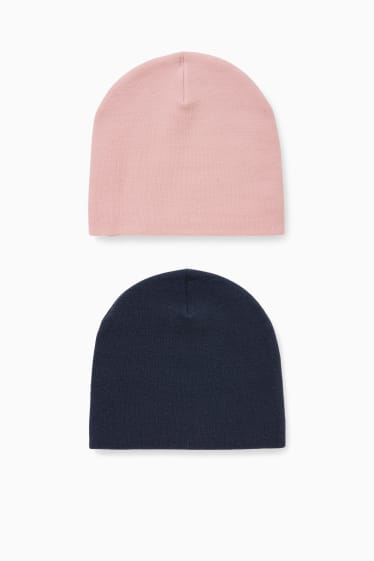 Niños - Pack de 2 - gorros - negro / rosa