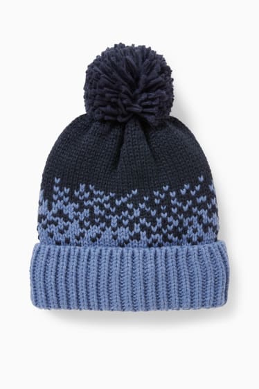 Niños - Gorro de punto - azul oscuro