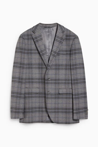 Men - Tailored jacket - slim fit - LYCRA® - check - gray