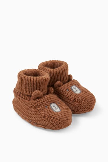 Babys - Baby-Strick-Krabbelschuhe - havanna