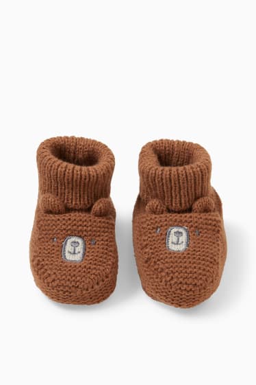 Bébés - Chaussons en maille pour bébé - havane