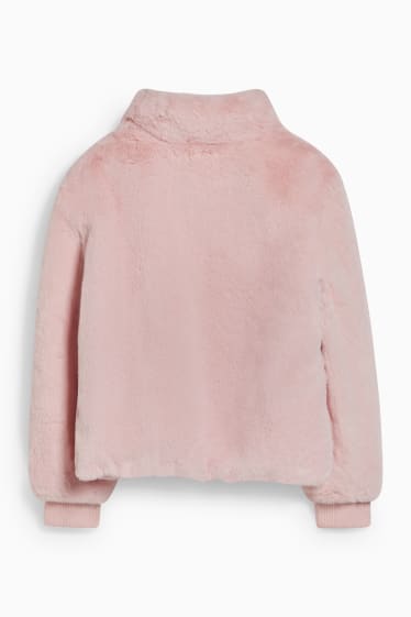 Copii - Jachetă din blană artificială - roz