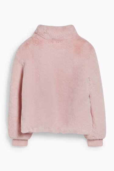 Kinder Mädchen - Kunstfell-Jacke - rosa