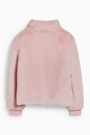 Kinder - Kunstfell-Jacke - rosa