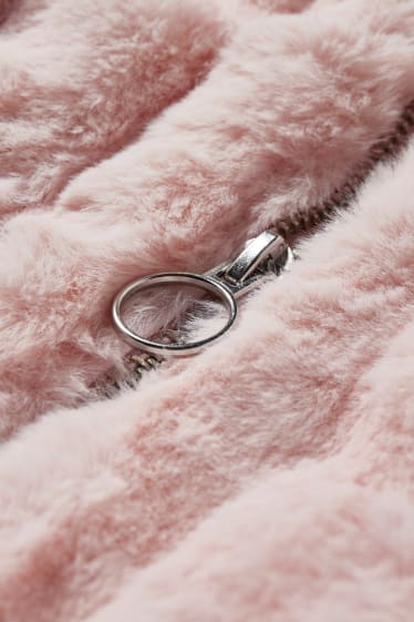 Kinder Mädchen - Kunstfell-Jacke - rosa