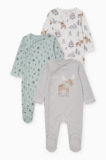 Babys - Set van 3 - baby-pyjama - mintgroen