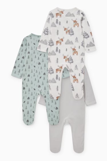 Babys - Set van 3 - baby-pyjama - mintgroen