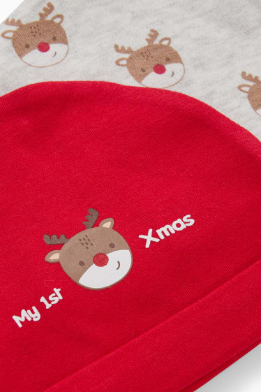 Neonati - Confezione da 2 - berretto natalizio neonati - rosso