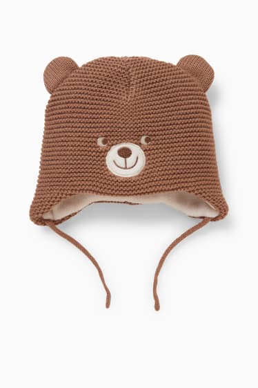 Babies - Knitted baby hat - havanna