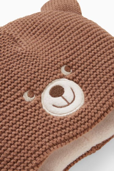 Babies - Knitted baby hat - havanna