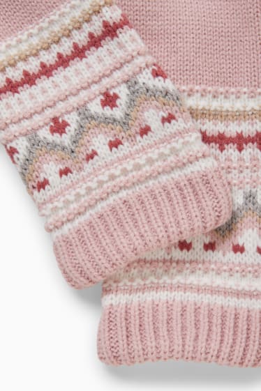 Bebeluși - Fular tricotat bebeluși - roz