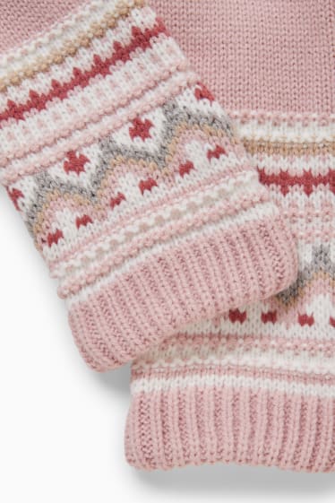 Baby: meisjes - Gebreide babysjaal - roze