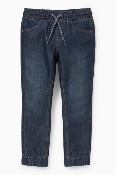 Kinderen - Slim jeans - thermojeans - jeansdonkerblauw