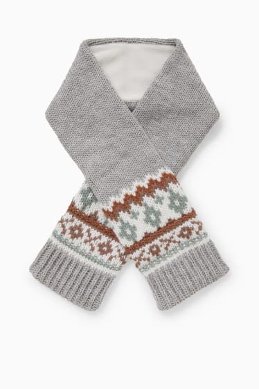 Babies - Knitted baby scarf - light gray-melange