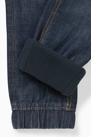 Kinderen - Slim jeans - thermojeans - jeansdonkerblauw