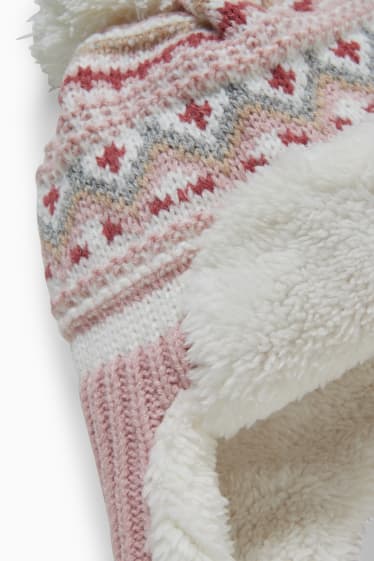 Nadó nena - Casquet de punt per a nadó - blanc/rosa