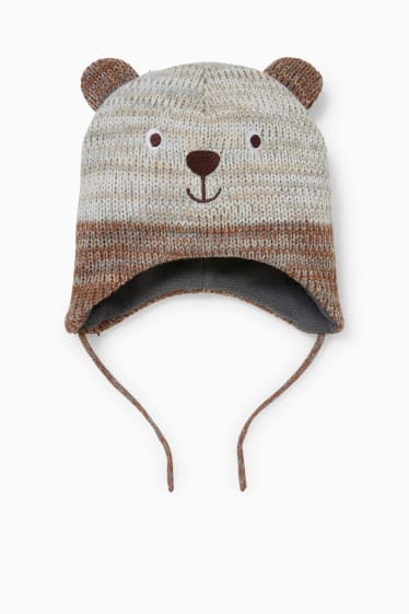 Baby: jongens - Gebreide babymuts - beige-mix