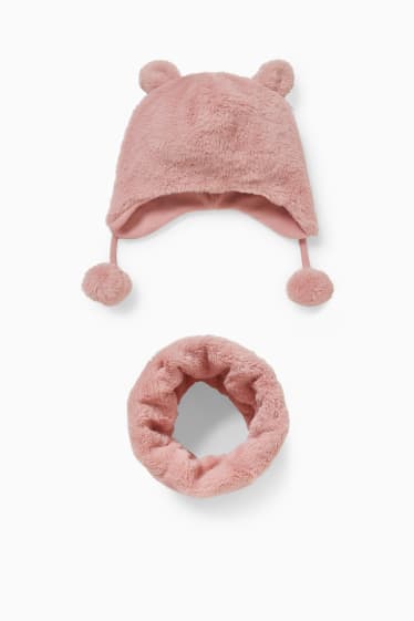 Children - Set - hat and snood - 2 piece - rose