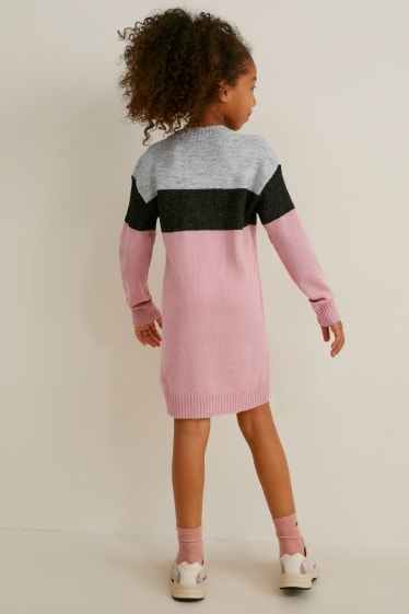 Enfants filles - Robe en maille - rose