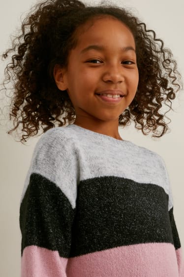 Enfants filles - Robe en maille - rose