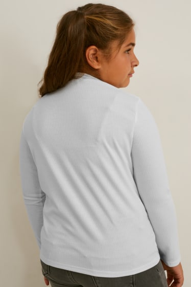 Kinder Mädchen - Extended Sizes - Multipack 2er - Langarmshirt - schwarz
