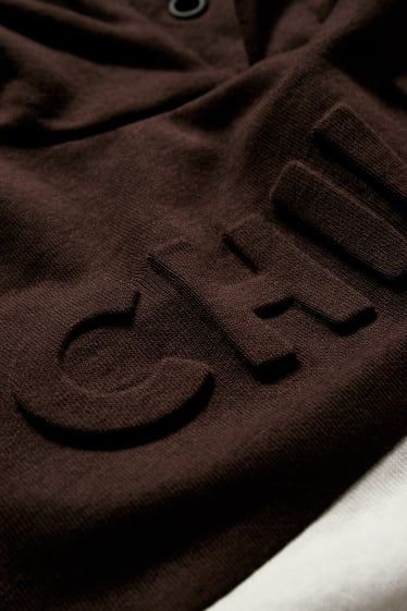 Kinderen: jongens - Hoodie - bruin / crème wit