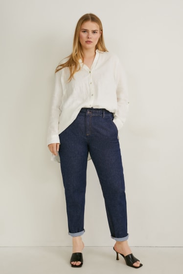 Kobiety - Tapered jeans - wysoki stan - LYCRA® - dżins-niebieski