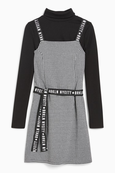 Nena - Conjunt - vestit i samarreta de coll alt - 2 peces - negre/blanc