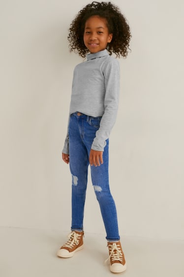 Kinderen: meisjes - Skinny jeans - jeansblauw