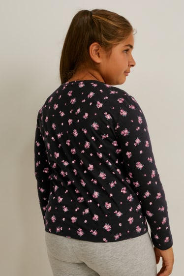 Enfants filles - Coupe ample - lot de 5 - haut à manches longues - noir
