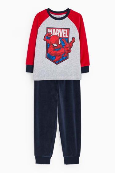 Kinder - Spider-Man - Pyjama - 2 teilig - hellgrau-melange