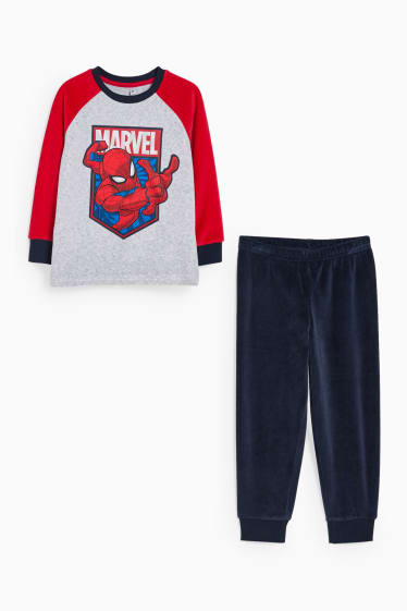 Kinderen - Spider-Man - pyjama - 2-delig - licht grijs-mix