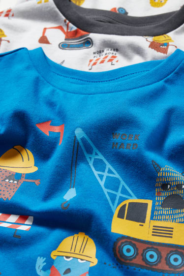 Nen - Paquet de 2 - excavadora - pijama - 4 peces - blau fosc