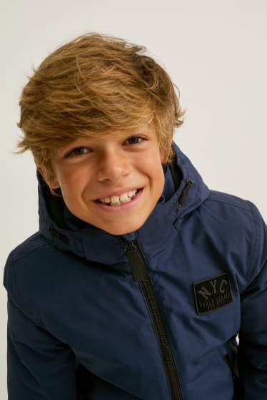 Niños: niños - Chaqueta con capucha - azul oscuro