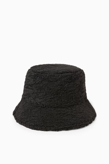 Teens & young adults - CLOCKHOUSE - teddy fur hat - black