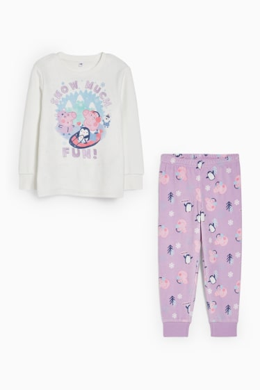 Kinder Mädchen - Peppa Wutz - Pyjama - 2 teilig - weiß
