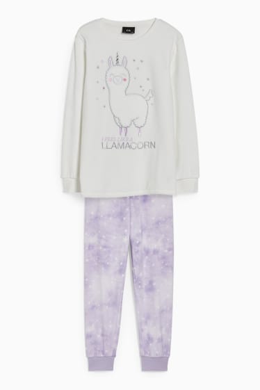 Kinder Mädchen - Pyjama - 2 teilig - weiß