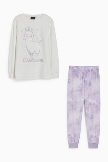 Kinder Mädchen - Pyjama - 2 teilig - weiß