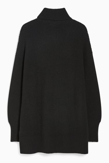 Women - Polo neck jumper - black