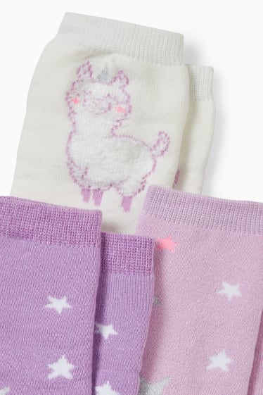 Niños - Pack de 3 - estrellas - calcetines con dibujo - blanco