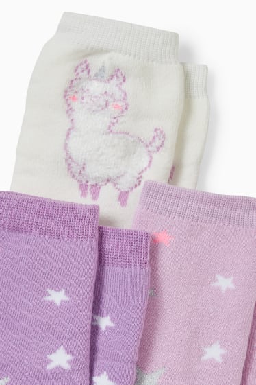 Enfants - Lot de 3 paires - étoiles - chaussettes à motif - blanc