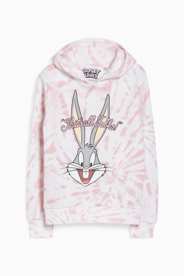 Enfants - Looney Tunes - sweat à capuche - blanc / rose