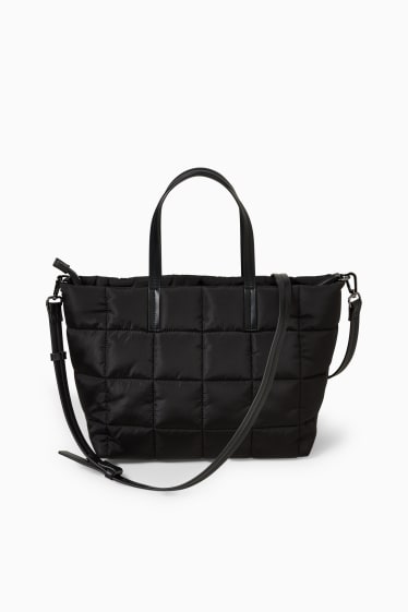 Dames - Gewatteerde shopper - zwart