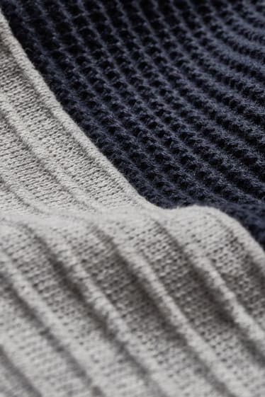 Kinderen: jongens - Trui - donkerblauw / grijs