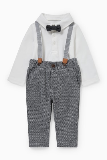 Babys - Baby-outfit - 3-delig - wit / zwart