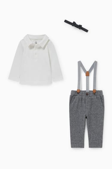 Babys - Baby-outfit - 3-delig - wit / zwart