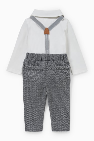 Babys - Baby-Outfit - 3 teilig - weiß / schwarz