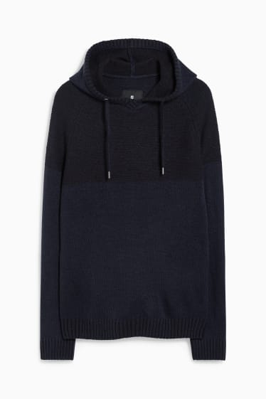Uomo - CLOCKHOUSE - maglione con cappuccio - blu scuro