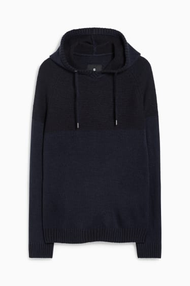 Uomo - CLOCKHOUSE - maglione con cappuccio - blu scuro