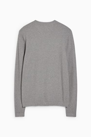 Hommes - CLOCKHOUSE - pull - look 2-en-1 - gris chiné